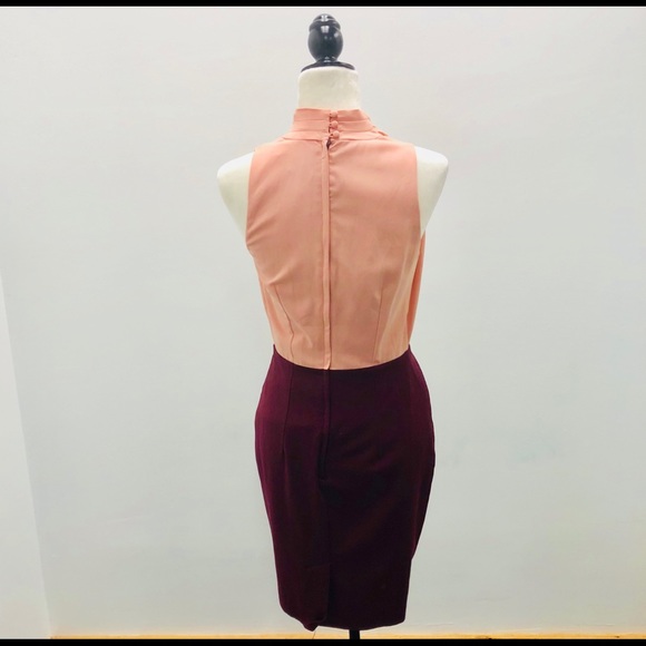 H&M PEACH & BURGUNDY DRESS - Picture 2 of 2